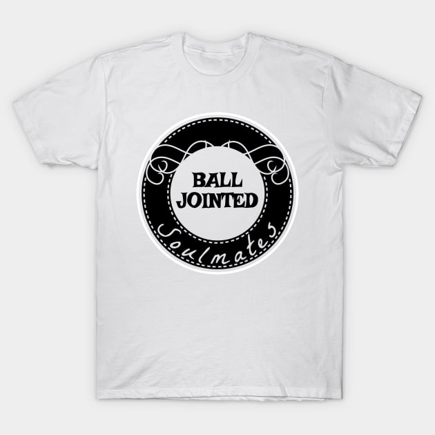 Balljointed Soulmates Design White Black T-Shirt by Qwerdenker Music Merch